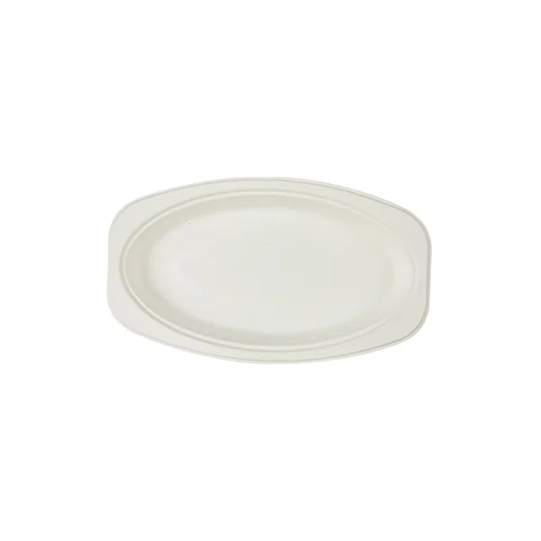 30 cm Derin Oval Tabak, şeker kamışı küspesinden (bagas) üretilmiş tek kullanımlık kap