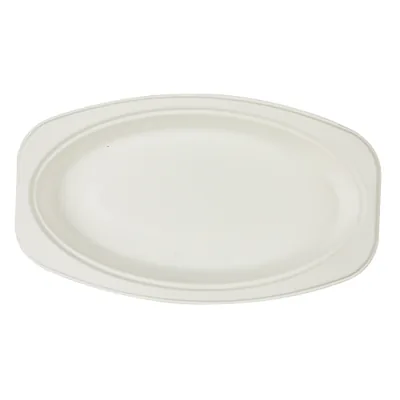 36 cm Derin Oval Tabak, şeker kamışı küspesinden (bagas) üretilmiş tek kullanımlık kap