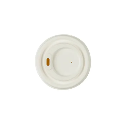 80 mm Bardak Kapağı, şeker kamışı küspesinden (bagas) üretilmiş tek kullanımlık kap