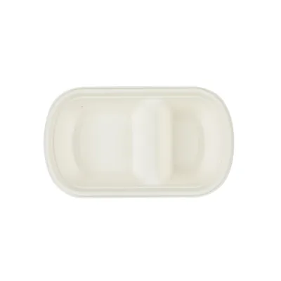 800 ml 2 Bölmeli Kutu (Alt), şeker kamışı küspesinden (bagas) üretilmiş tek kullanımlık kap
